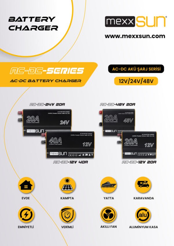 Mexxsun AC-DC Akü Şarj Cihazı 24V-20A - Görsel 8