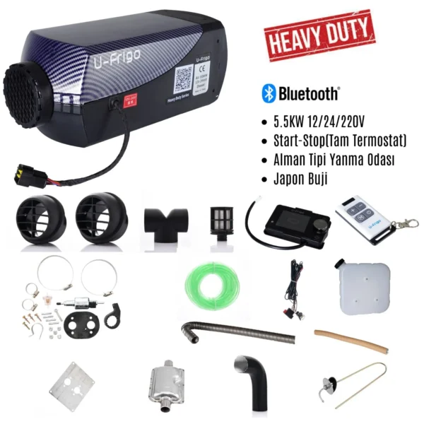 U-Frigo 5.5KW 12V-24V Webasto Dizel Isıtıcı Start-Stop Bluetooth Heavy Duty Serisi - Görsel 2