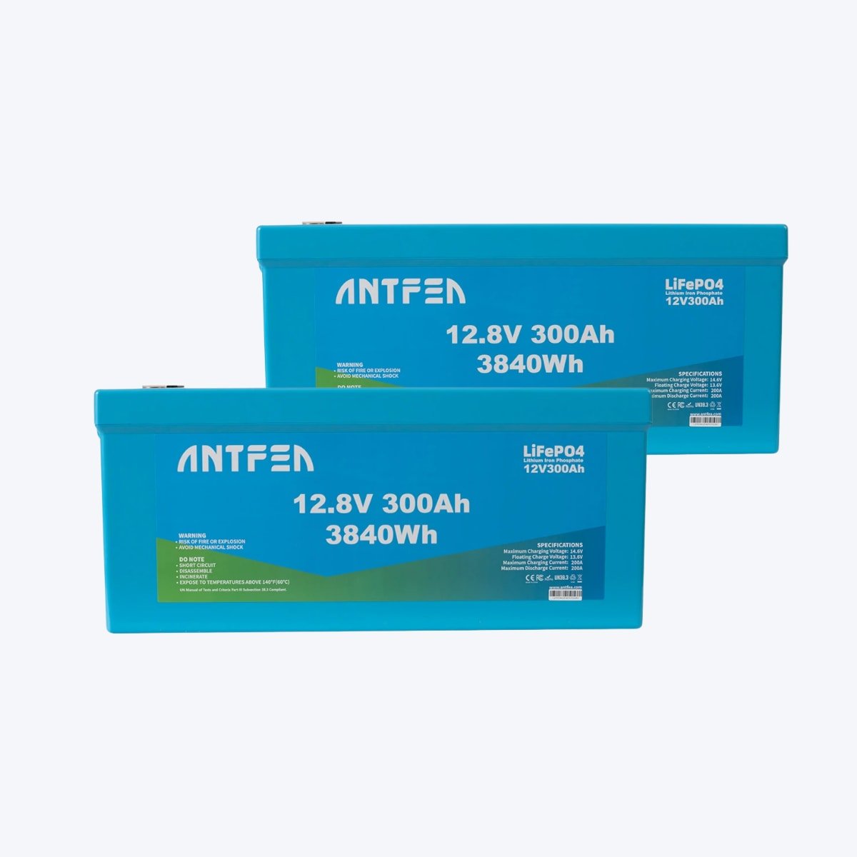 ANTFEA 12.8V (12V) 300Ah ABS Lityum Akü Akıllı Ekran LiFePo4 2 ADET