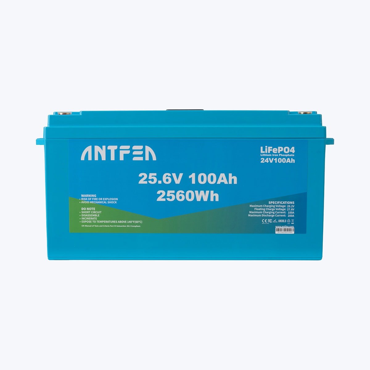 ANTFEA 25.6V (24V) 100Ah ABS Lityum Akü LiFePo4 + 200W esnek Güneş Paneli - Görsel 2