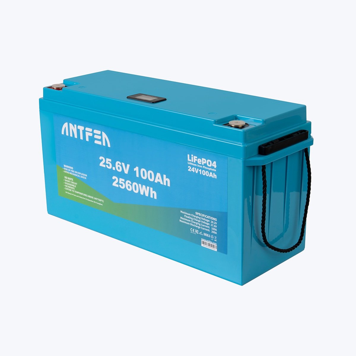 ANTFEA 25.6V (24V) 100Ah ABS Lityum Akü LiFePo4 + 200W esnek Güneş Paneli - Görsel 3