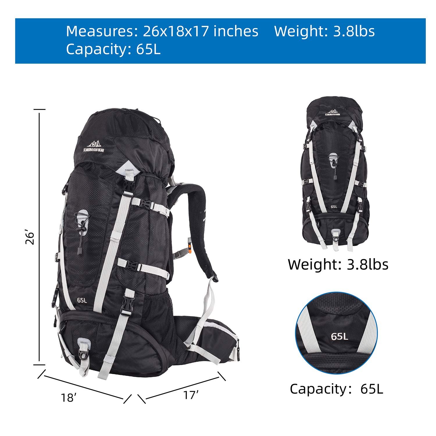 QuickUP Hiking Sırt Çantası 65 Litre - Görsel 2