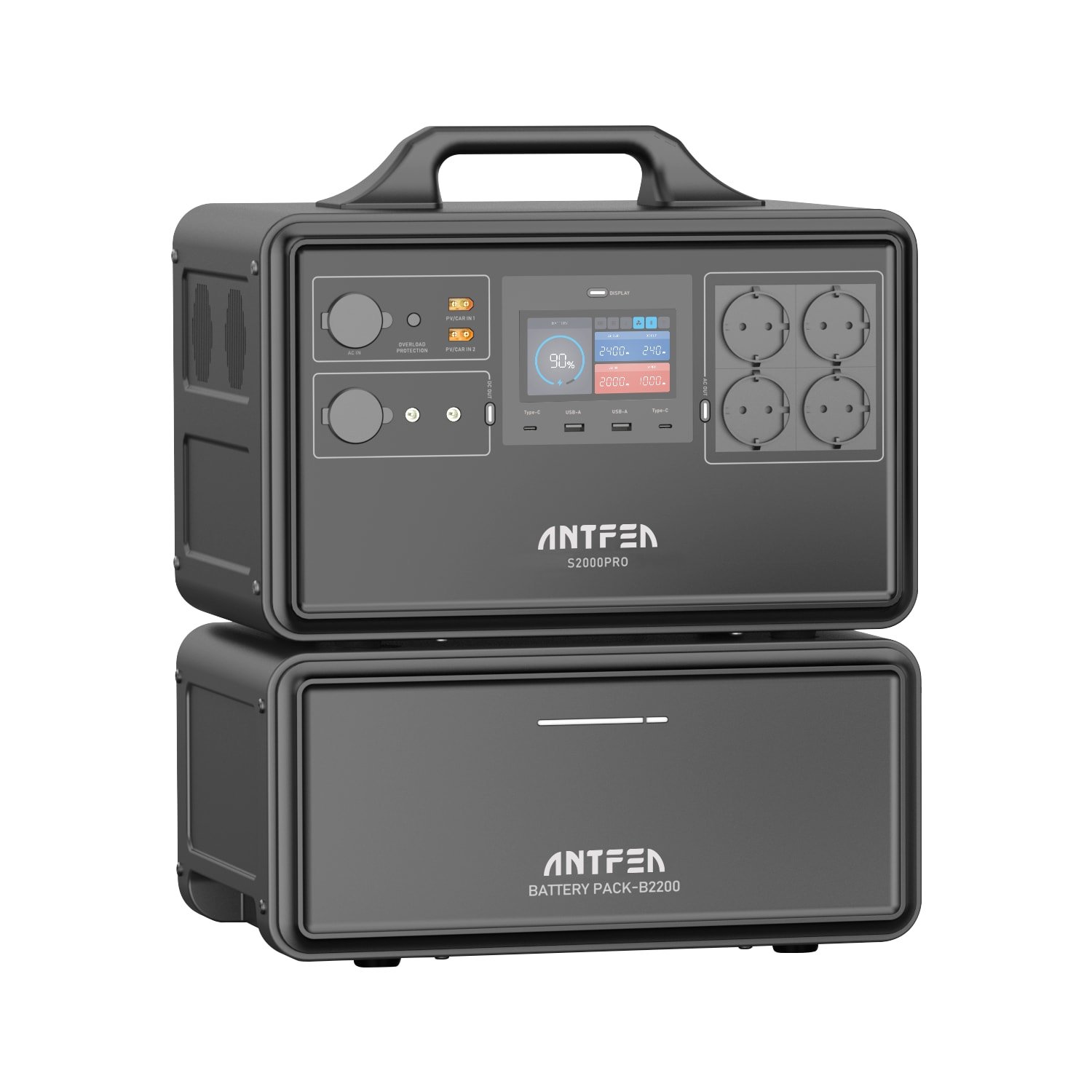 ANTFEA S2200Pro Taşınabilir Güç Sistemi & B2200F Backup Batarya 4400Wh