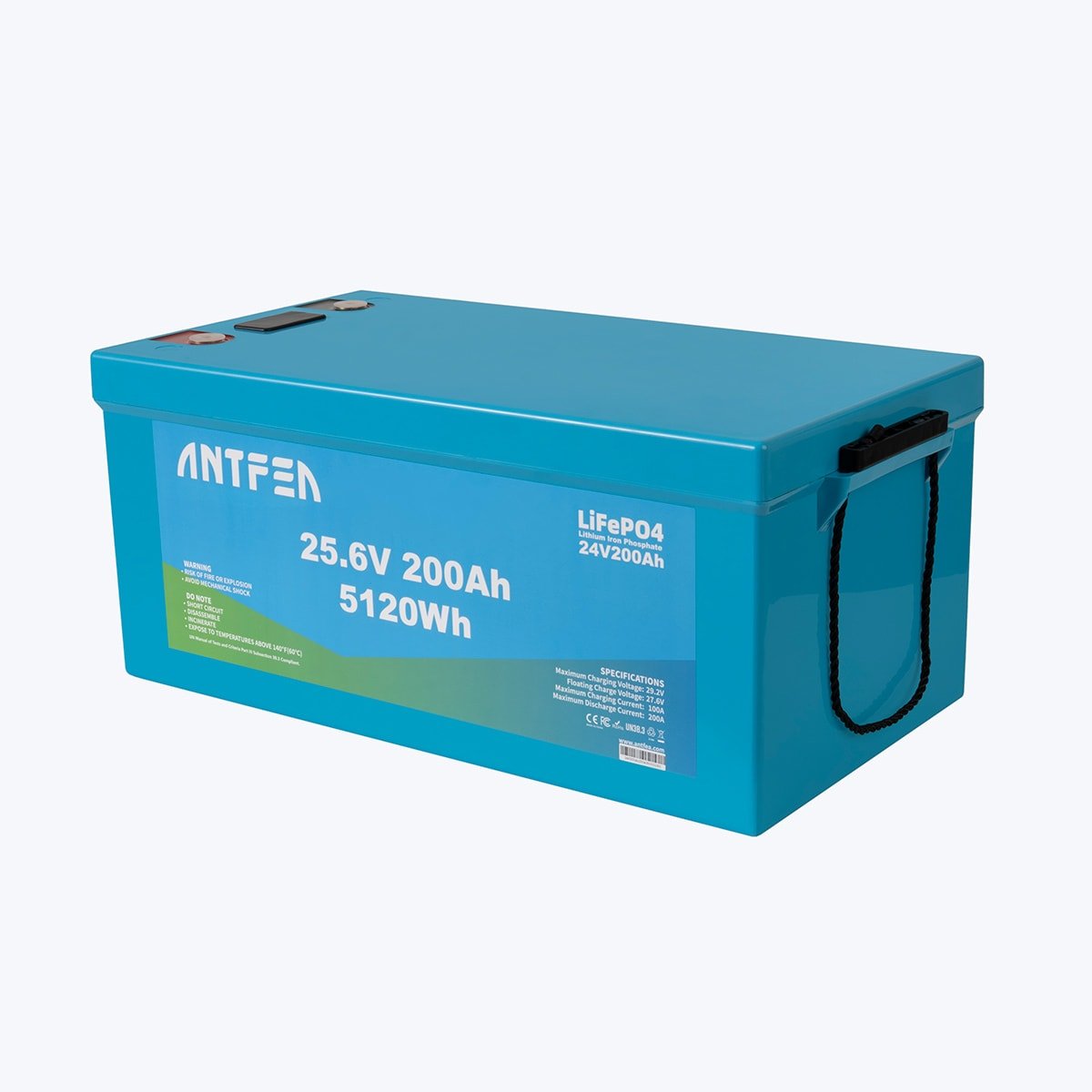 ANTFEA 25.6V (24V) 200Ah ABS Lityum Akü Akıllı Ekran Bluetooth LiFePo4 - Görsel 2